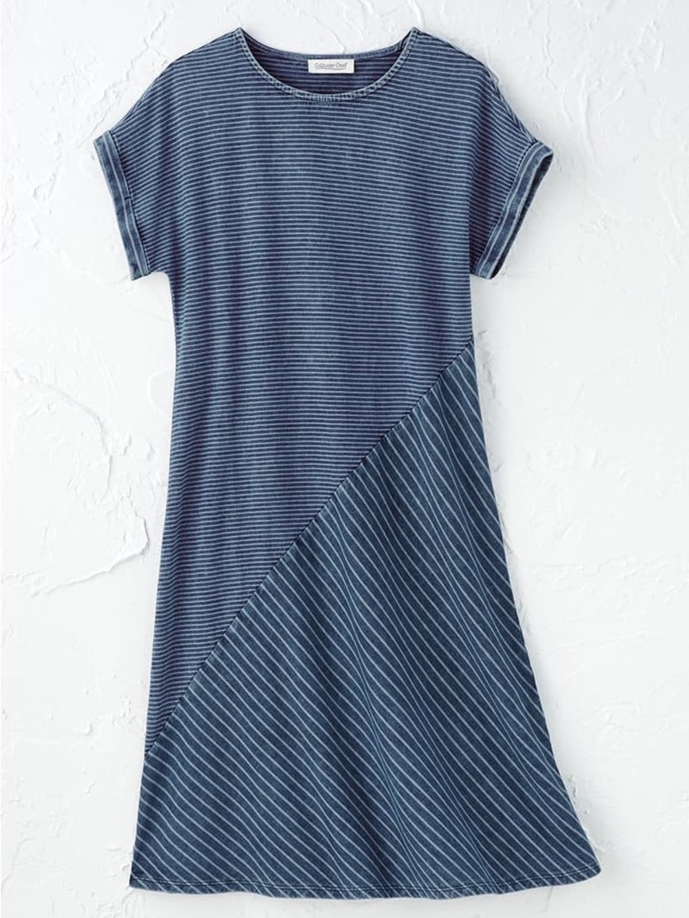Coldwater Creek Blue Striped Casual Women’s A-line Dress